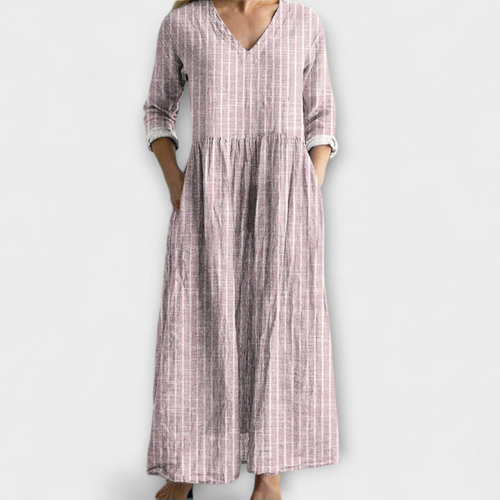 Dabria - Classic Striped Casual Dress
