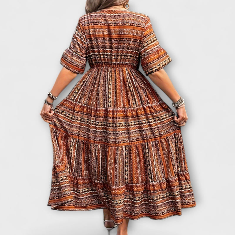 Sylpha - Chic Bohemian Dress with Elegant Ethnic Print