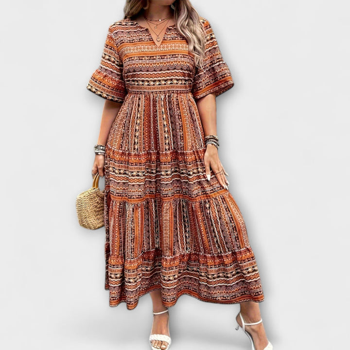 Sylpha - Chic Bohemian Dress with Elegant Ethnic Print