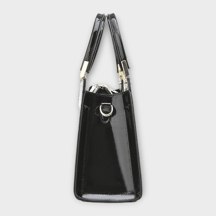 Lora. - Glossy Crocodile Pattern Handbag