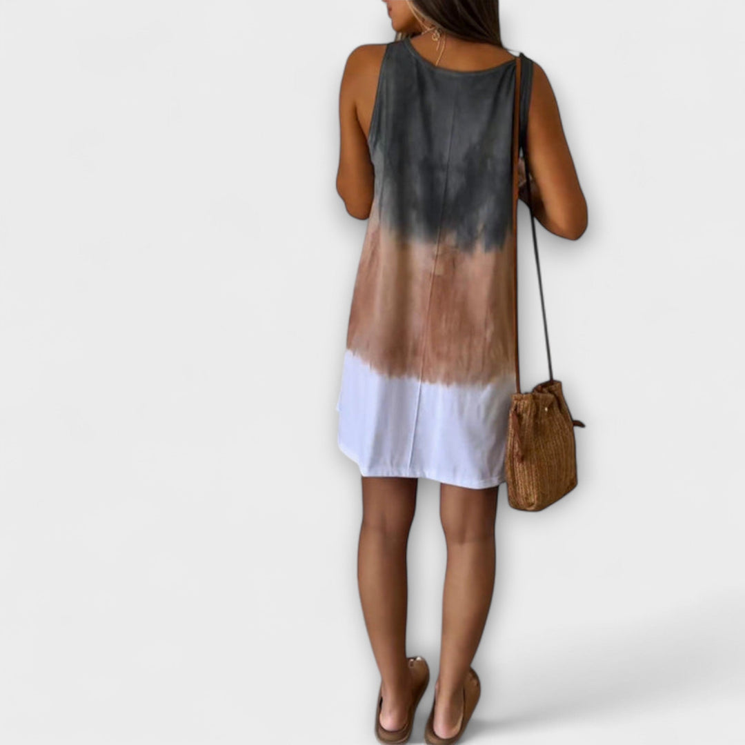 Josie - Mini Dress with Gradient Tie-Dye Design