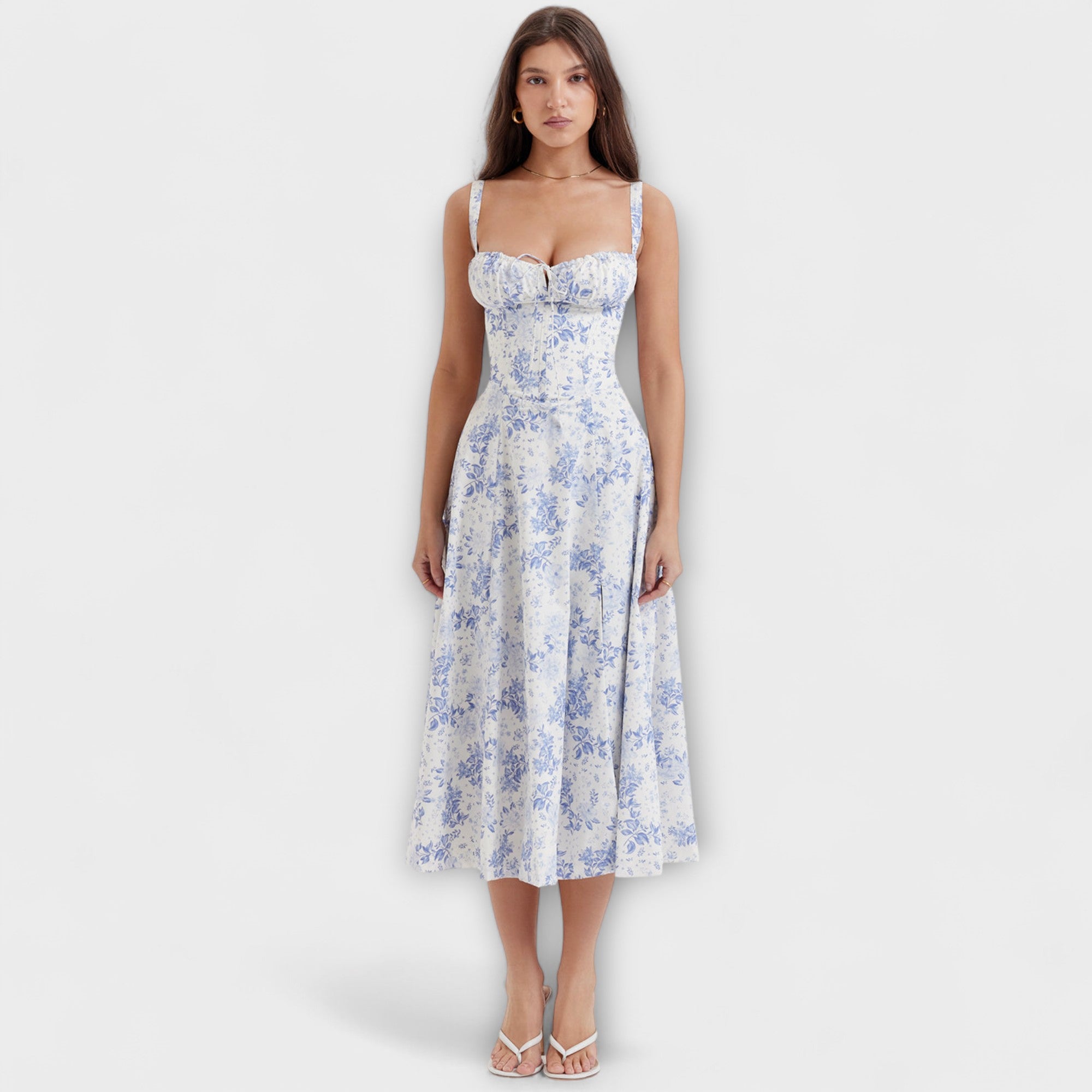Blue-floral / 5XL