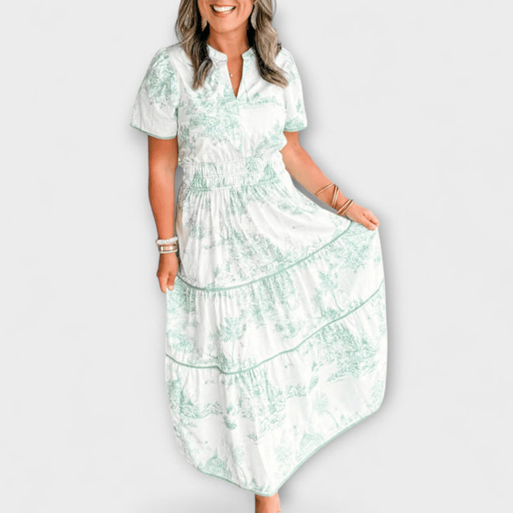 Solene - Bohemian V-Neck Floral Maxi Dress