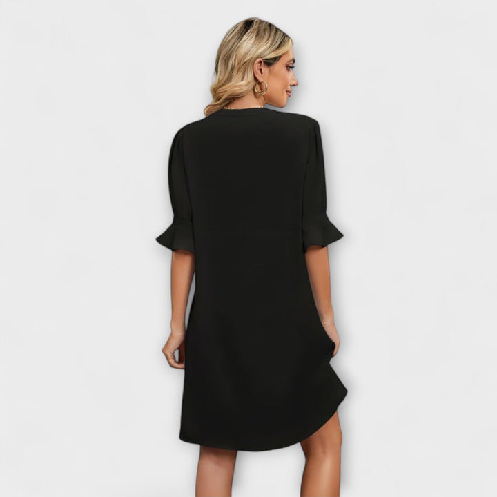 Amy - Relaxed Fit Pleated Knee-Length Dress