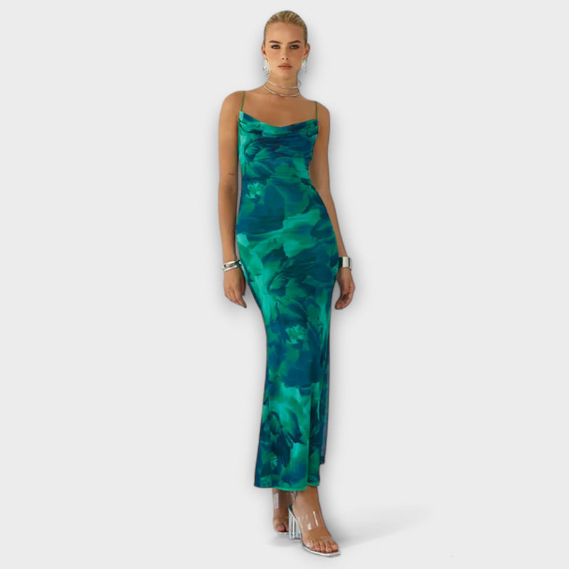 Ainsley - Robe Maxi Bodycon Sans Manches pour Soirées en Club