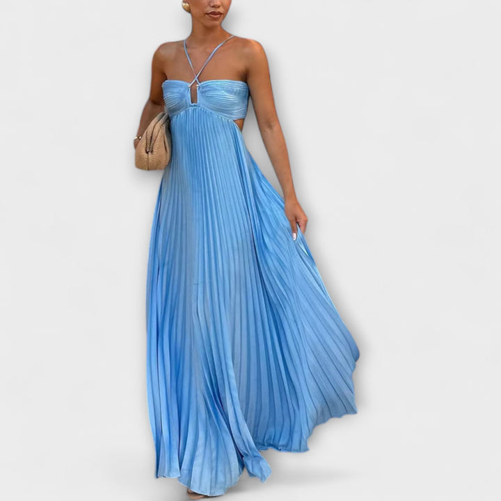 Tansy - Radiant Summer Halter Maxi Dress