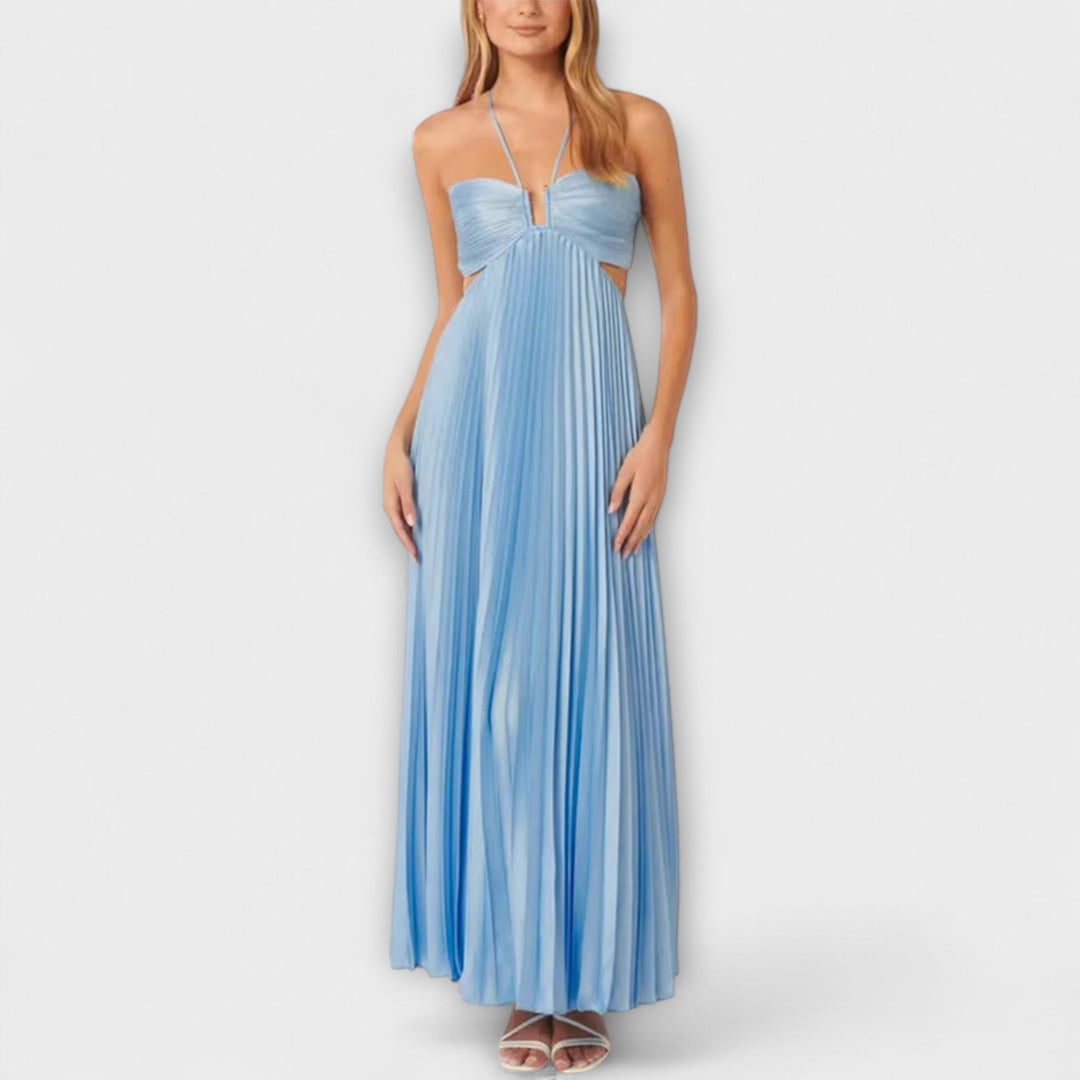 Tansy - Radiant Summer Halter Maxi Dress
