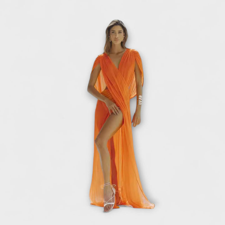 Phoenix - Sleeveless Mesh Holiday Cover Dress