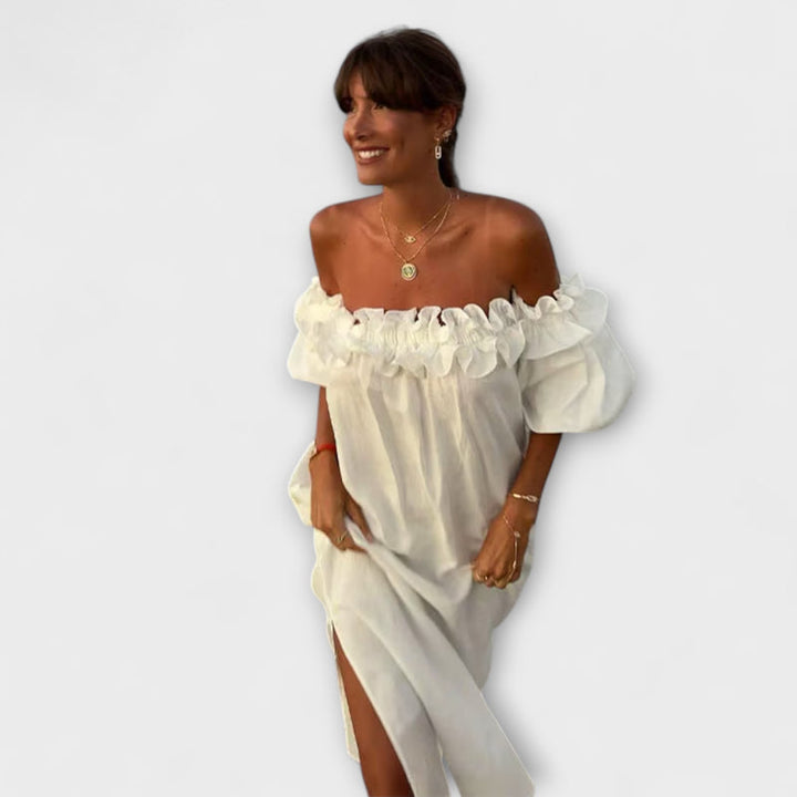 Sofia - Off-Shoulder Linen Dream Dress