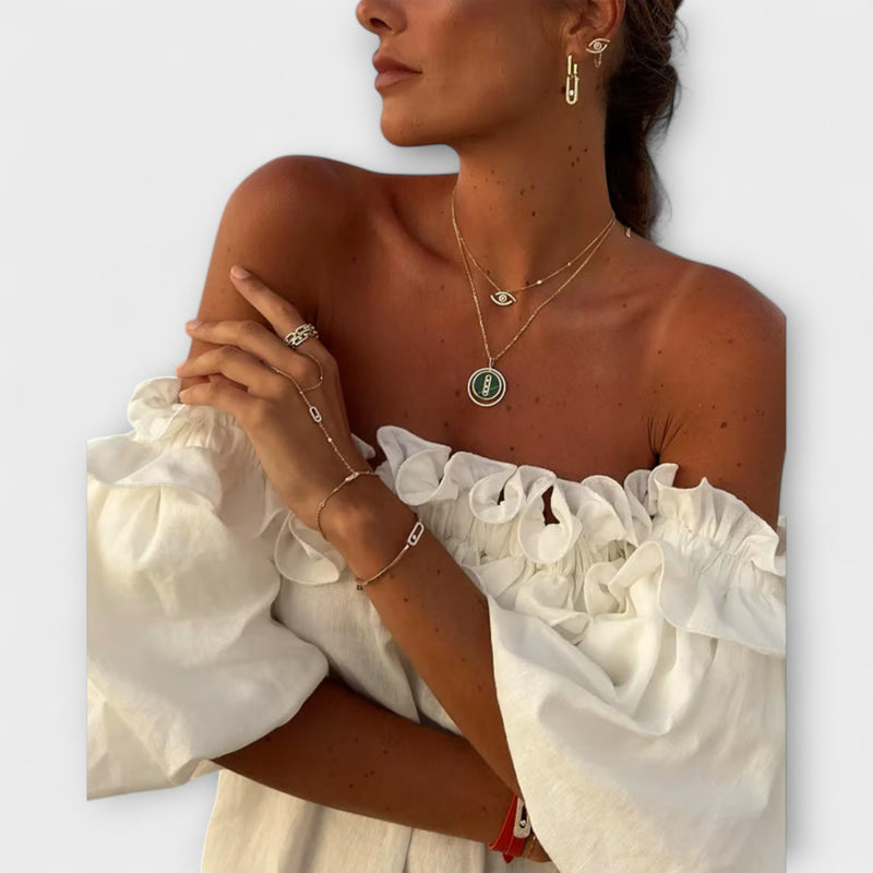 Sofia - Off-Shoulder Linen Dream Dress