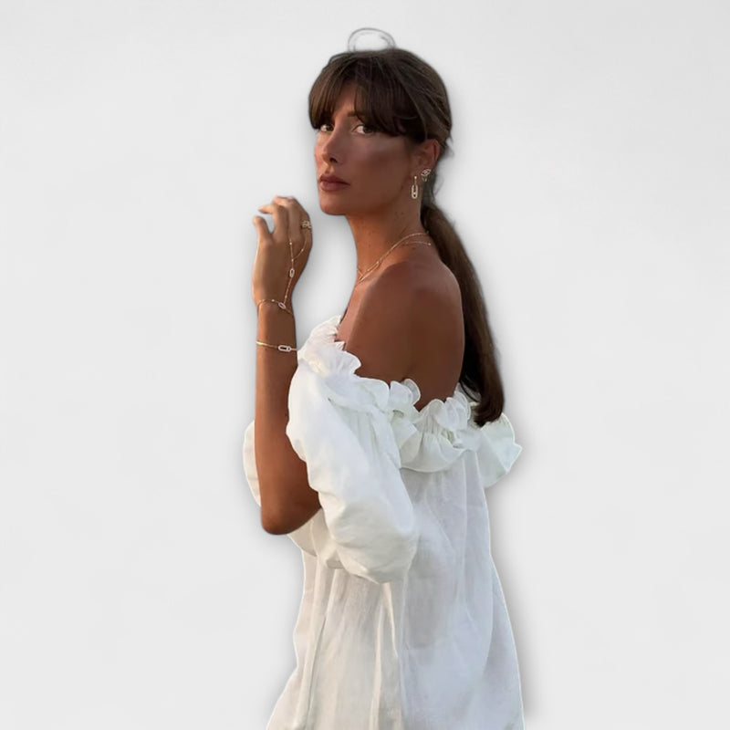 Sofia - Off-Shoulder Linen Dream Dress