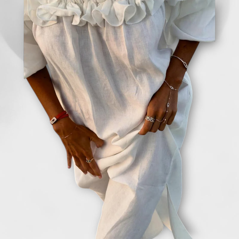 Sofia - Off-Shoulder Linen Dream Dress
