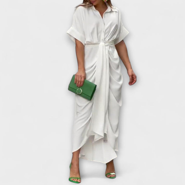 Fern - Flounce Collar Dress with High Waist