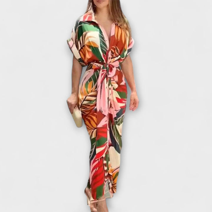 Fern - Flounce Collar Dress with High Waist