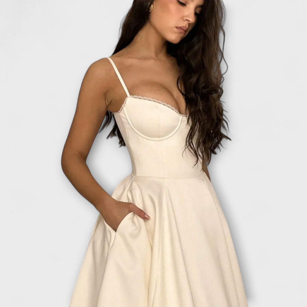 Minerva - Elegant Spaghetti Strap Princess Gown