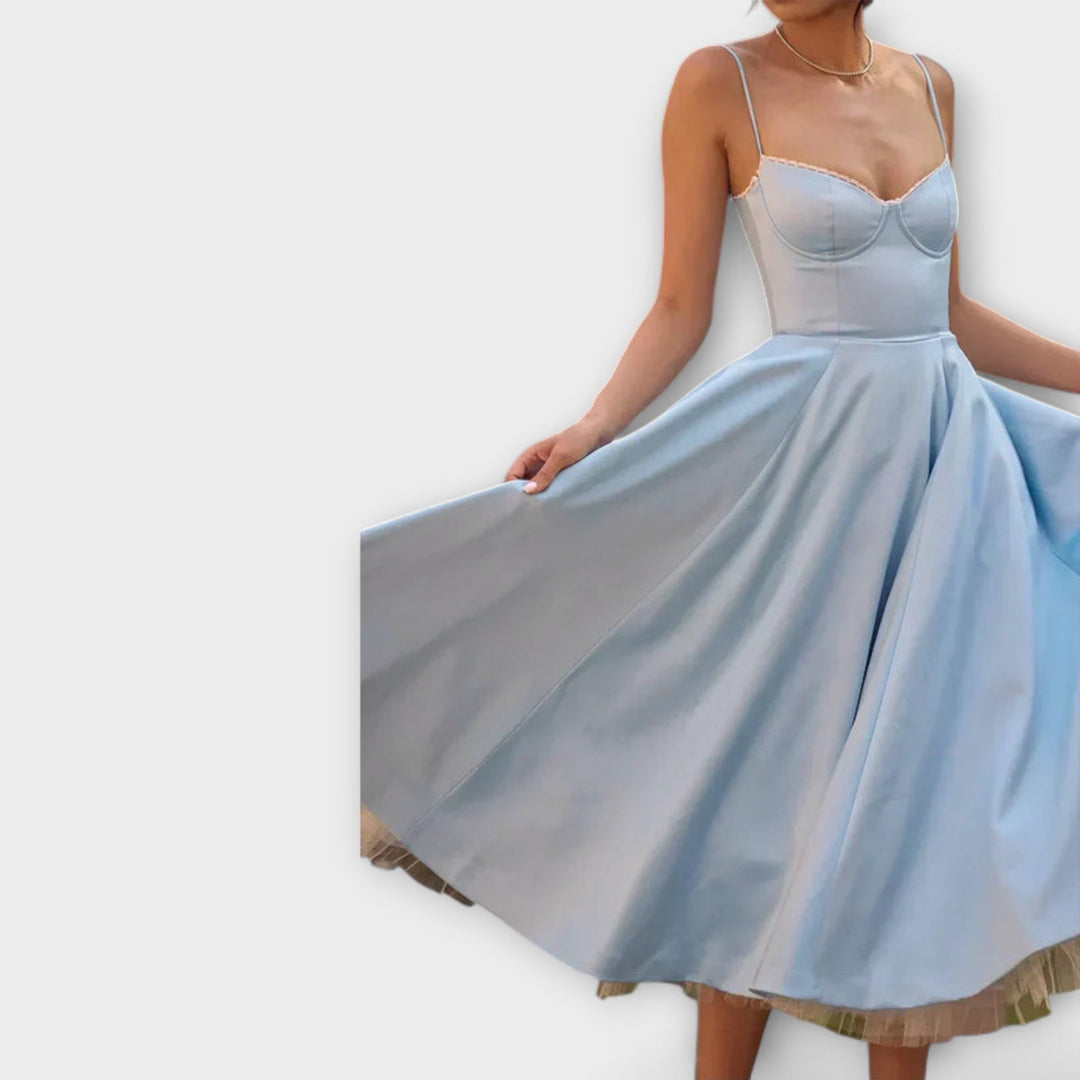 Minerva - Elegant Spaghetti Strap Princess Gown