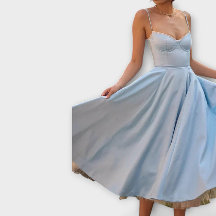 Minerva - Elegant Spaghetti Strap Princess Gown