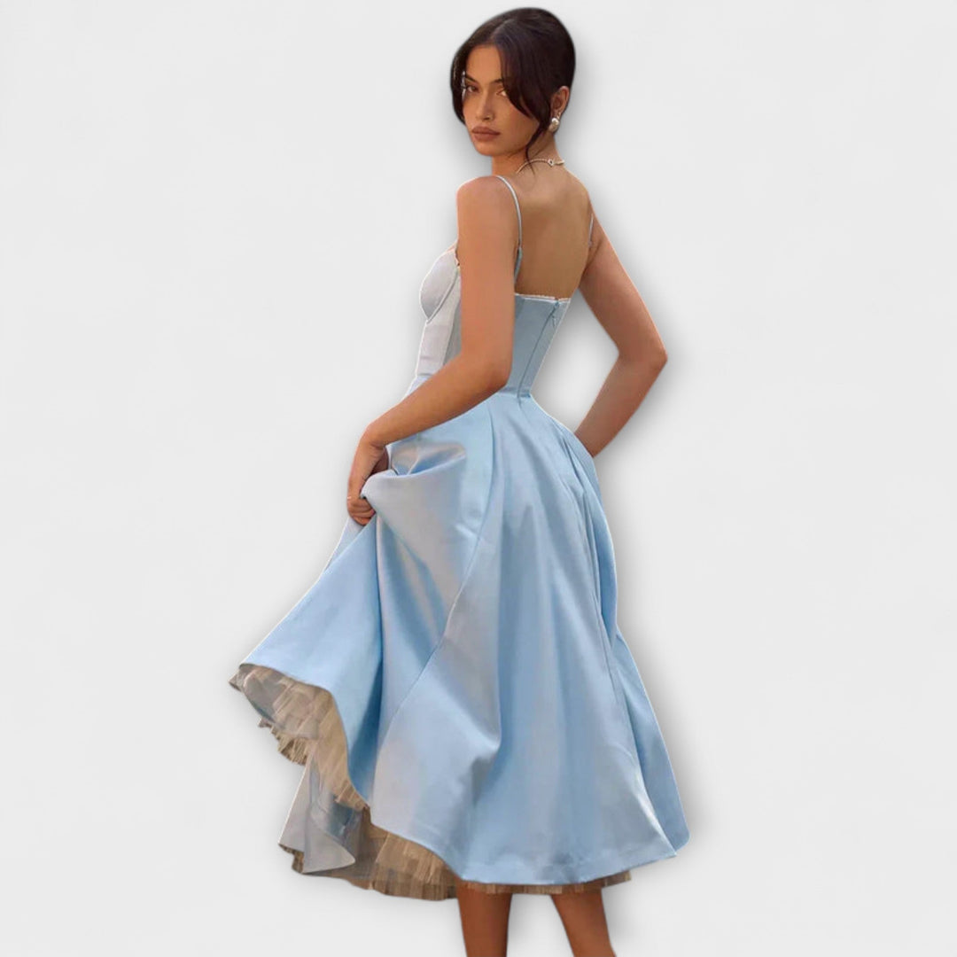 Minerva - Elegant Spaghetti Strap Princess Gown