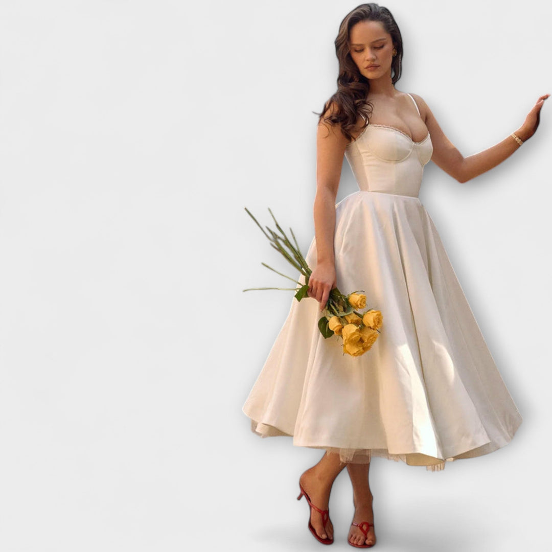 Minerva - Elegant Spaghetti Strap Princess Gown
