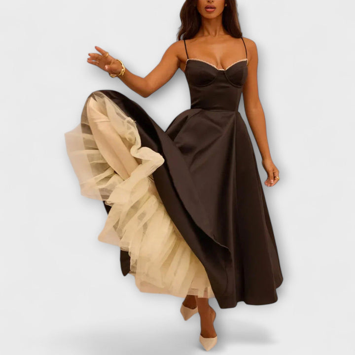 Minerva - Elegant Spaghetti Strap Princess Gown