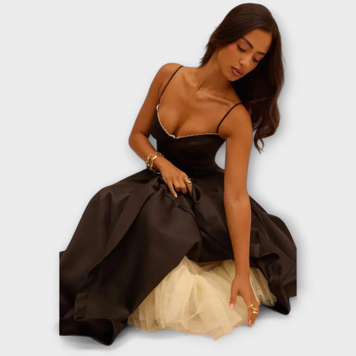 Minerva - Elegant Spaghetti Strap Princess Gown