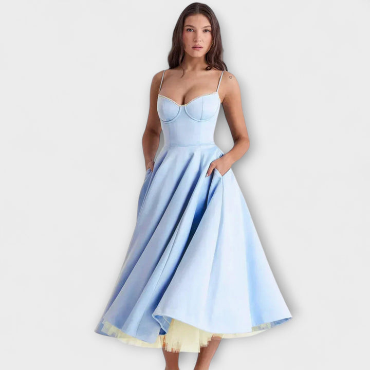 Minerva - Elegant Spaghetti Strap Princess Gown