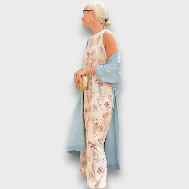 Elveria – Maxi Dress with Matching Cardigan