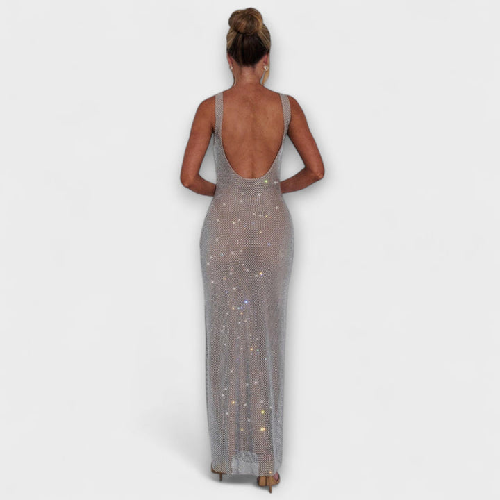 Aubrielle - Elegant Square Neck Bodycon Maxi Dress