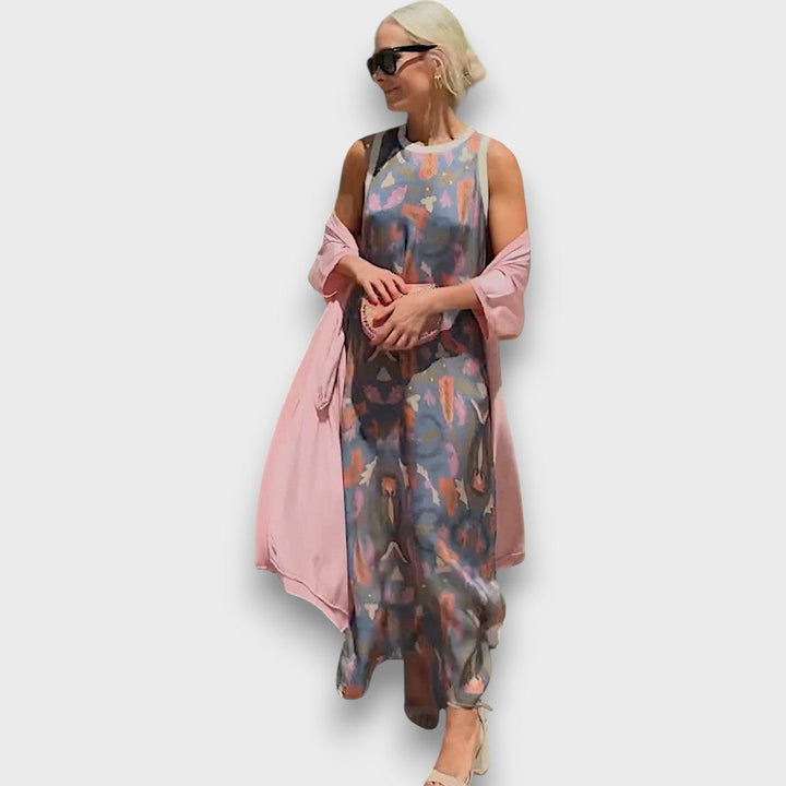 Elveria – Maxi Dress with Matching Cardigan