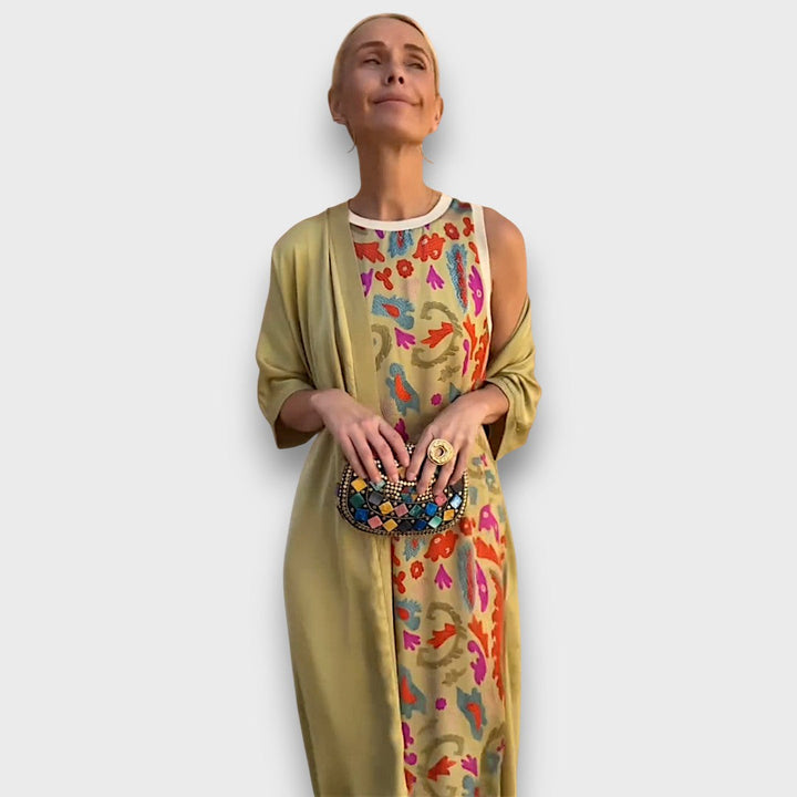 Elveria – Maxi Dress with Matching Cardigan