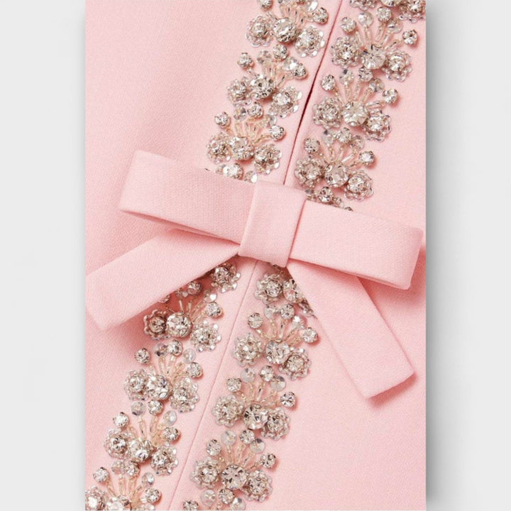 Sybil - Elegant Rhinestone Bow Knot Dress