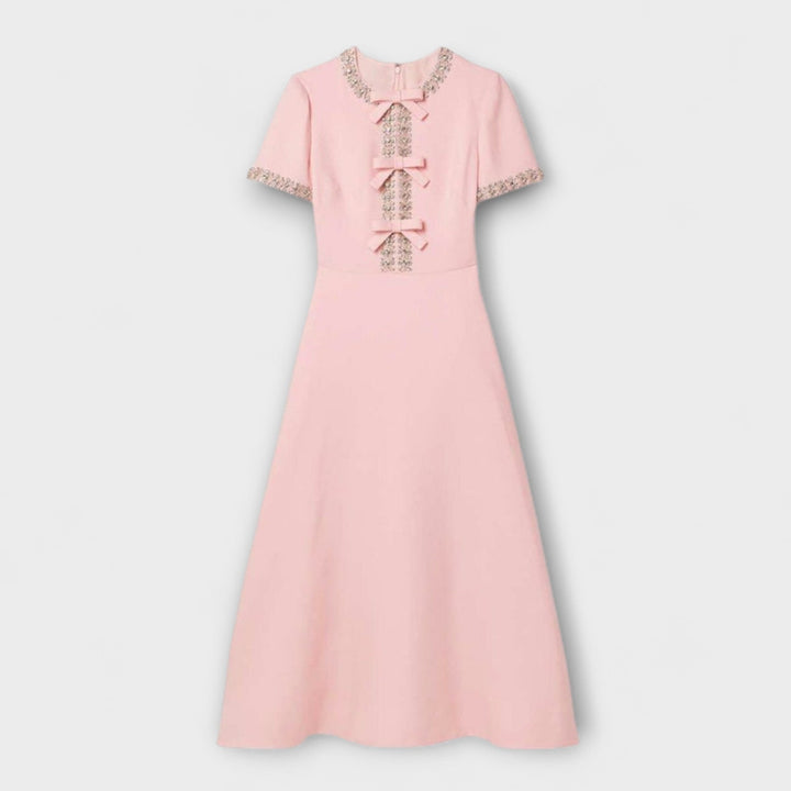 Sybil - Elegant Rhinestone Bow Knot Dress